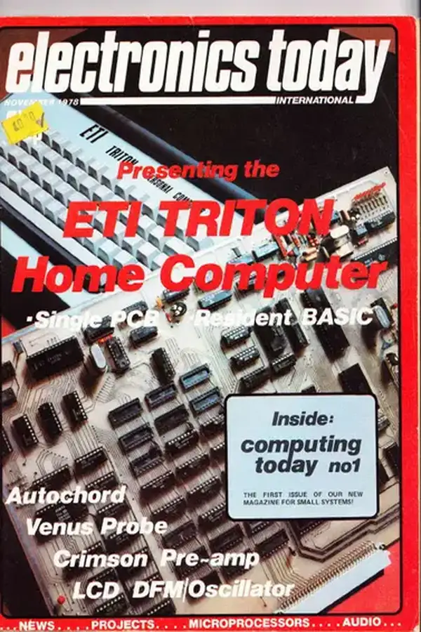 ELECTRONICSTODAY - November 1978 Cover