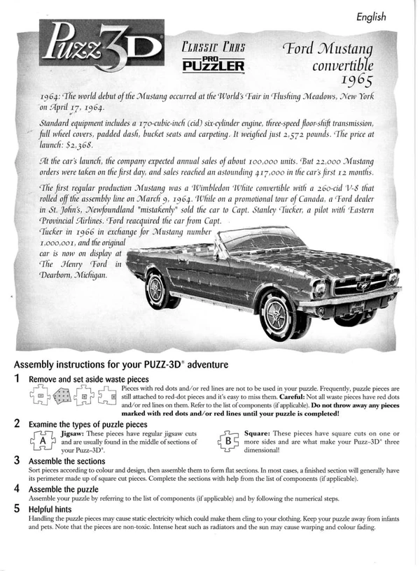 Puzz3DInstructions - 1965 Cover