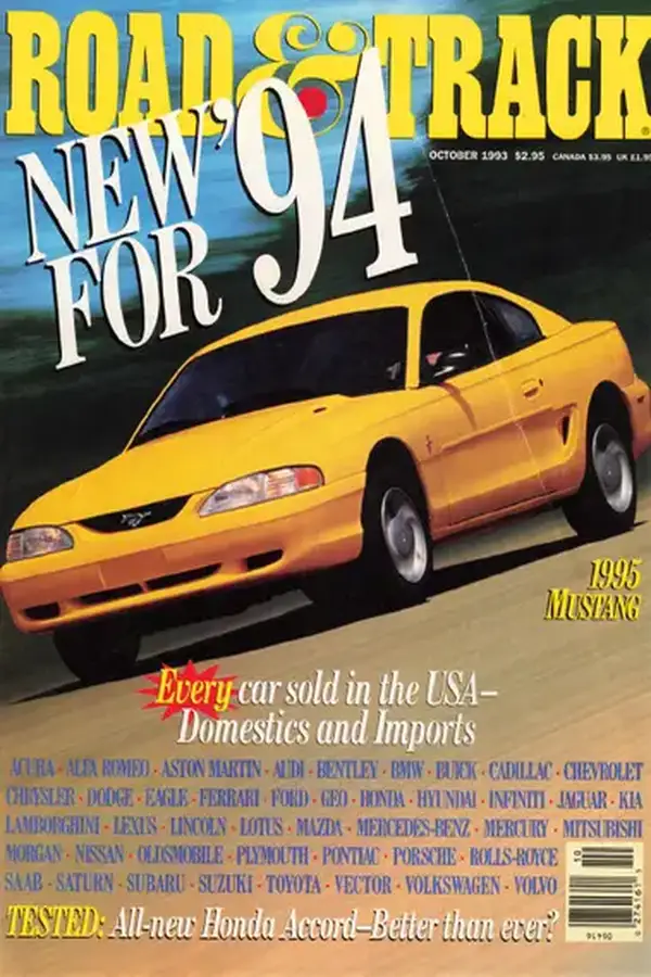 ROADTRACK - October 1993 Cover